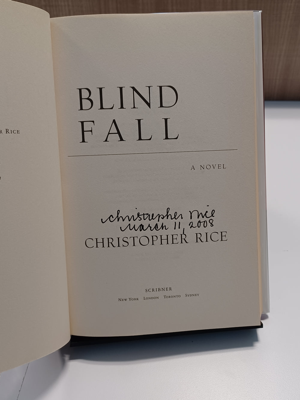 Blind Fall by Rice, Christopher