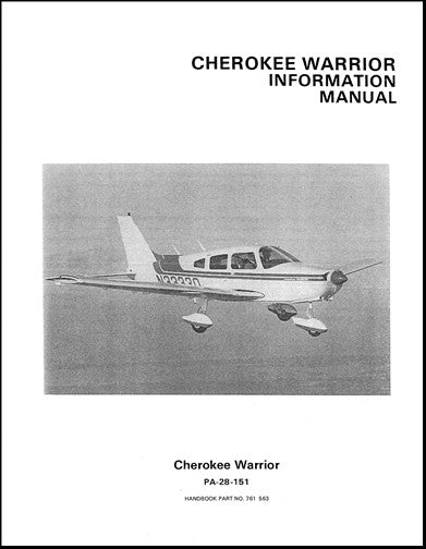 PIPER PA28-151 CHEROKEE WARRIOR 1974-76 PILOTS MANUAL