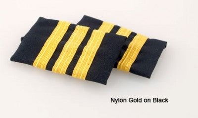 PREMIUM EPAULETS 3 METALLIC GOLD STRIPES ON BLACK