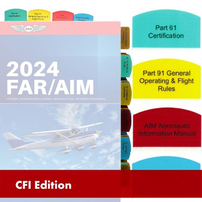 TABS FOR FAR/AIM FOR CERTIFIED FLIGHT INSTRUCTOR - CFI - 75 TABS - 5 COLORS